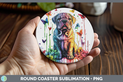 GorgeousRainbow Drips Round Coaster design.
