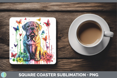 GorgeousRainbow Drips Square Coaster design.