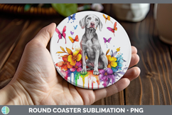 GorgeousRainbow Drips Round Coaster design.