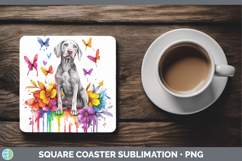 GorgeousRainbow Drips Square Coaster design.