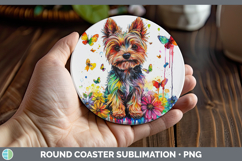 GorgeousRainbow Drips Round Coaster design.