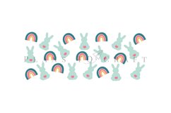 rainbow easter bunny coffee mug sublimation wrap glass mug wrap svg presized for 11oz and 15oz glass ready to cut and sublimation files
