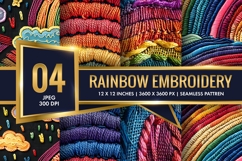 Rainbow Embroidery Pattern Digital Paper Product Image 1