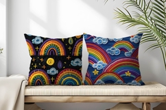 Rainbow Embroidery Pattern Digital Paper Product Image 2