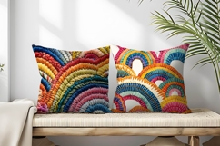 Rainbow Embroidery Pattern Digital Paper Product Image 2