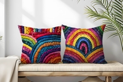 Rainbow Embroidery Pattern Digital Paper Product Image 2