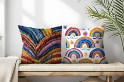 Rainbow Embroidery Pattern Digital Paper Product Image 2