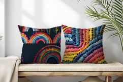 Rainbow Embroidery Pattern Digital Paper Product Image 2
