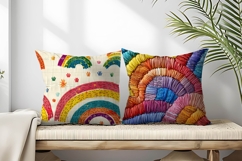 Rainbow Embroidery Pattern Digital Paper Product Image 2