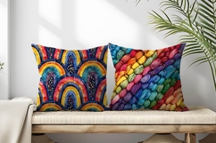 Rainbow Embroidery Pattern Digital Paper Product Image 2