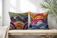 Rainbow Embroidery Pattern Digital Paper Product Image 2