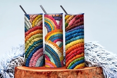 Rainbow Embroidery Pattern Digital Paper Product Image 3