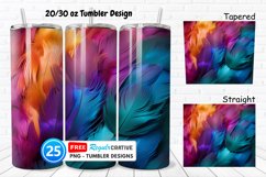 Rainbow Feathers 20/30oz Tumbler, BONUS 25 Tumbler Product Image 1