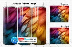 Rainbow Feathers 20/30oz Tumbler, BONUS 25 Tumbler Product Image 1