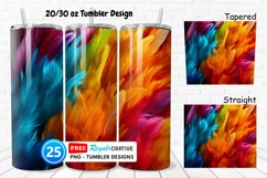 Rainbow Feathers 20/30oz Tumbler, BONUS 25 Tumbler Product Image 1