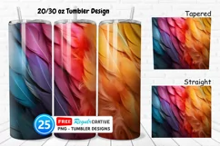 Rainbow Feathers 20/30oz Tumbler, BONUS 25 Tumbler Product Image 1