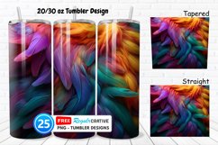 Rainbow Feathers 20/30oz Tumbler, BONUS 25 Tumbler Product Image 1
