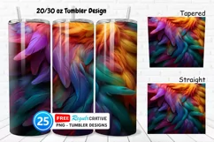 Rainbow Feathers 20/30oz Tumbler, BONUS 25 Tumbler Product Image 1