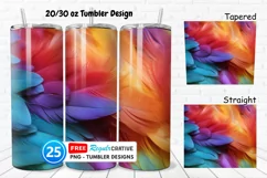 Rainbow Feathers 20/30oz Tumbler, BONUS 25 Tumbler Product Image 1