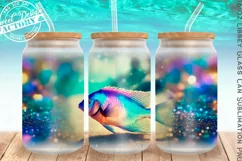 Ocean can glass wrap, sea libbey can glass design Product Image 1