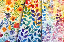 Rainbow Floral Digital Paper Bundle Product Image 6