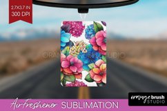 Rainbow Flowers Air Freshener PNG - Spring PNG Sublimation Product Image 1