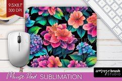 Rainbow Flowers Mouse Pad Sublimation - Spring Mousepad PNG Product Image 1