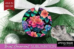 Rainbow Flowers Ornament PNG - Spring PNG Sublimation Product Image 1