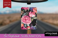 Rainbow Flowers Air Freshener PNG - Spring PNG Sublimation Product Image 1