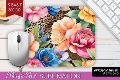 Rainbow Flowers Mouse Pad Sublimation - Spring Mousepad PNG Product Image 1