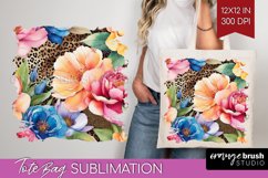 Rainbow Flowers Tote Bag - Spring Tote Bag PNG Sublimation Product Image 1