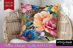 Rainbow Flowers Pillow Sublimation - Spring Pillow Cover PNG Product Image 1