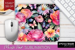 Rainbow Flowers Mouse Pad Sublimation - Spring Mousepad PNG Product Image 1