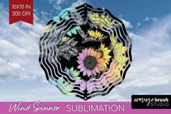 Rainbow Flowers Wind Spinner Sublimation PNG - Spring Round Product Image 1