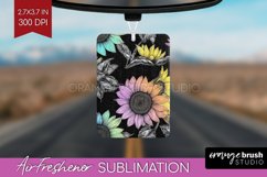 Rainbow Flowers Air Freshener PNG - Spring PNG Sublimation Product Image 1