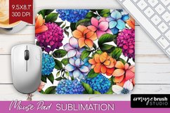Rainbow Flowers Mouse Pad Sublimation - Spring Mousepad PNG Product Image 1