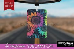 Rainbow Flowers Air Freshener PNG - Spring PNG Sublimation Product Image 1