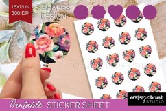 Rainbow Flowers Round Sticker - Spring Printable Sticker Product Image 1