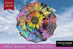 Rainbow Flowers Wind Spinner Sublimation PNG - Spring Round Product Image 1