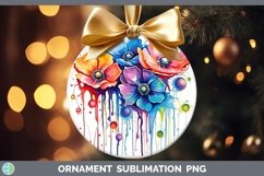 GorgeousRainbow Flowers Ornament design.