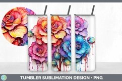 GorgeousRainbow Flowers Tumbler design.