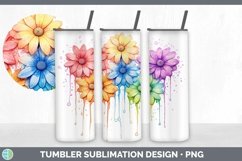 GorgeousRainbow Flowers Tumbler design.