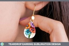 GorgeousRainbow Flowers Teardrop Earrings design.