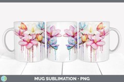 GorgeousRainbow Flowers Mug Wrap design.