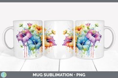 GorgeousRainbow Flowers Mug Wrap design.