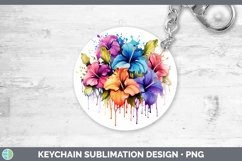 GorgeousRainbow Flowers Keychain design.