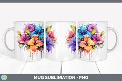 GorgeousRainbow Flowers Mug Wrap design.