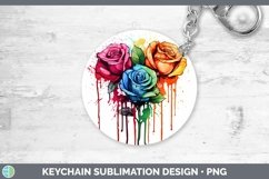 GorgeousRainbow Flowers Keychain design.