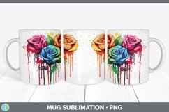 GorgeousRainbow Flowers Mug Wrap design.