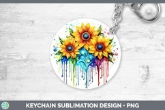 GorgeousRainbow Flowers Keychain design.